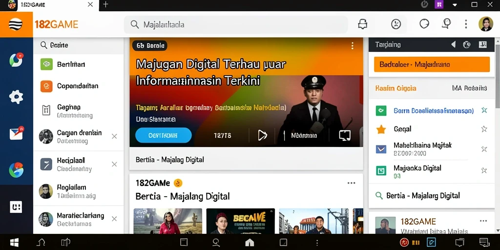 Antarmuka aplikasi 182GAME yang modern dan informatif.