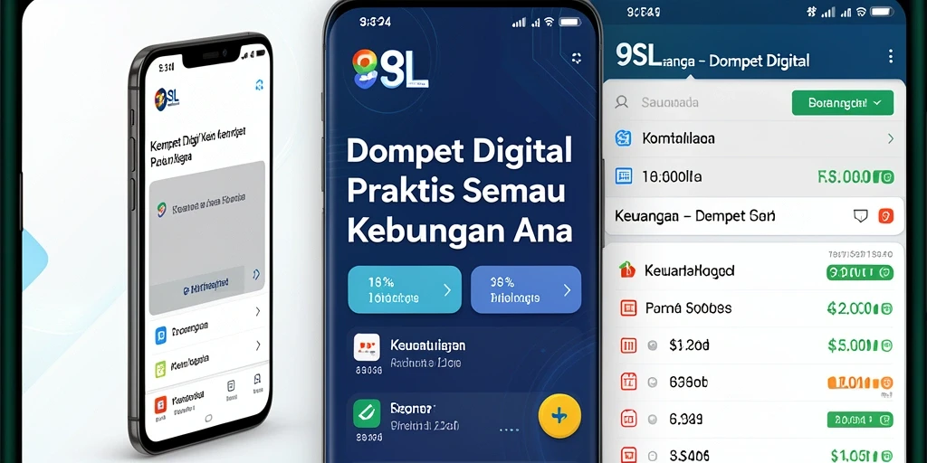 Tampilan antarmuka sederhana dan efisien dari aplikasi Dompet Digital 9SL.