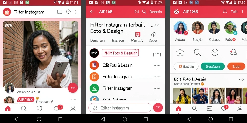 Antarmuka pengguna AIR168 yang sederhana dan fungsional untuk Filter Instagram.