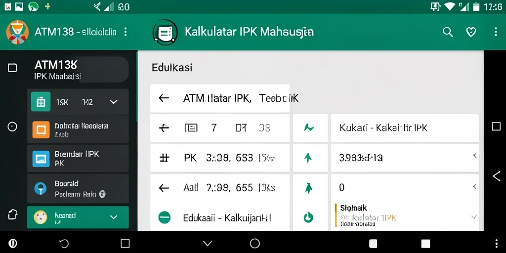 Tampilan antarmuka ATM138 yang sederhana dan efektif untuk Kalkulator IPK.