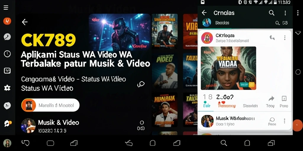 Antarmuka CK789 dengan koleksi Status WA Video yang menarik.