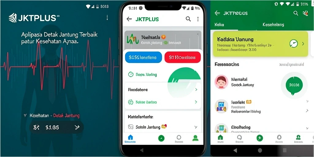 Tampilan antarmuka JKTPLUS yang memudahkan pemantauan detak jantung.