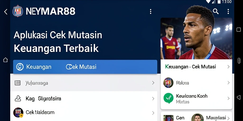 Tampilan aplikasi NEYMAR88 untuk cek mutasi keuangan.