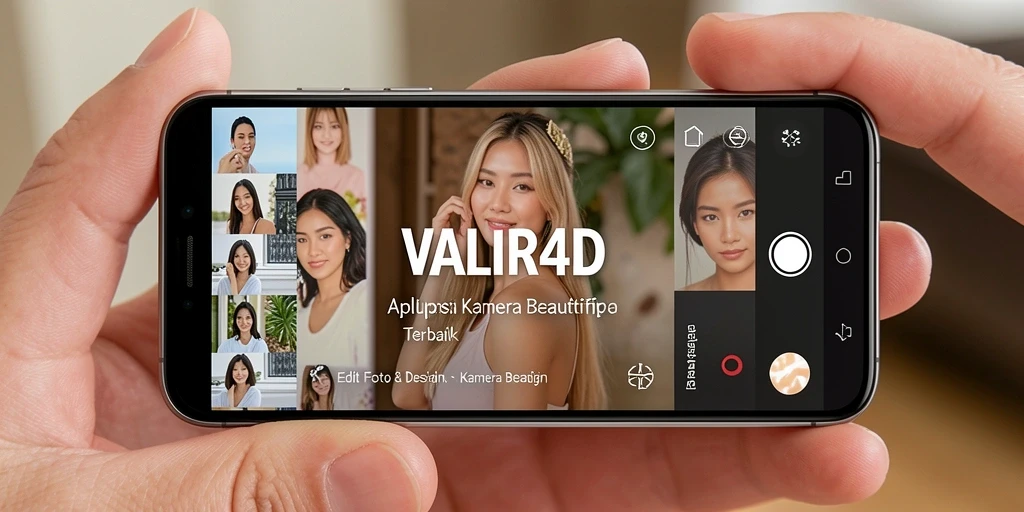 Antarmuka aplikasi VALIR4D menampilkan berbagai fitur kamera beautify yang menarik.