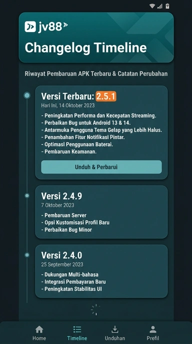 Riwayat Versi jv88 untuk Peng pengguna Android